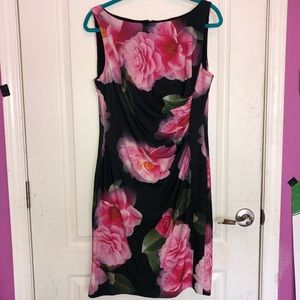 Karl Lagerfeld Black Floral Sleeveless Dress